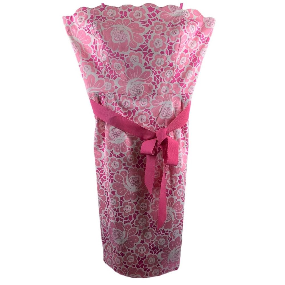 Lilly Pulitzer Pink Floral Strapless Sheath Dress
